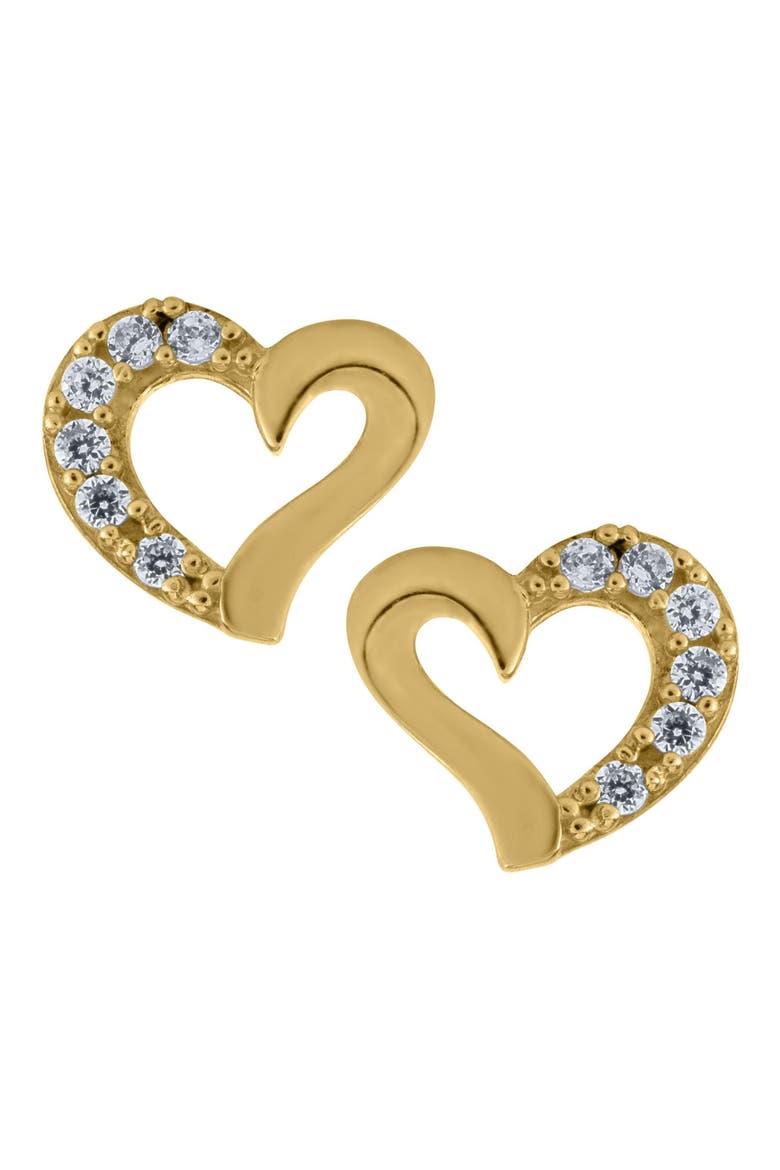 14k Gold Heart Earrings, Main, color, GOLD