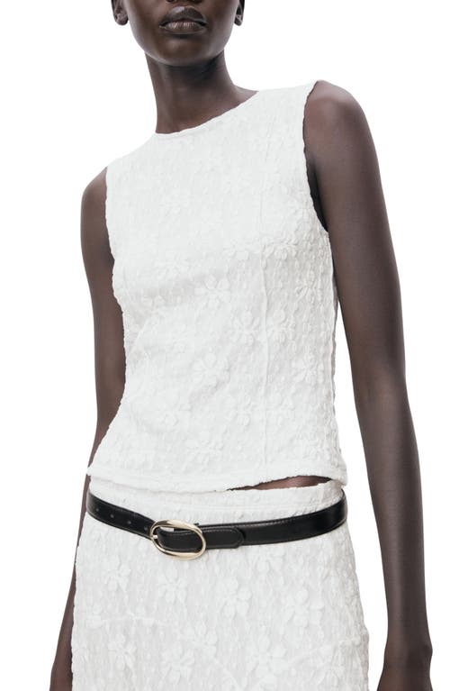 Mango Lace Sleeveless Top In White