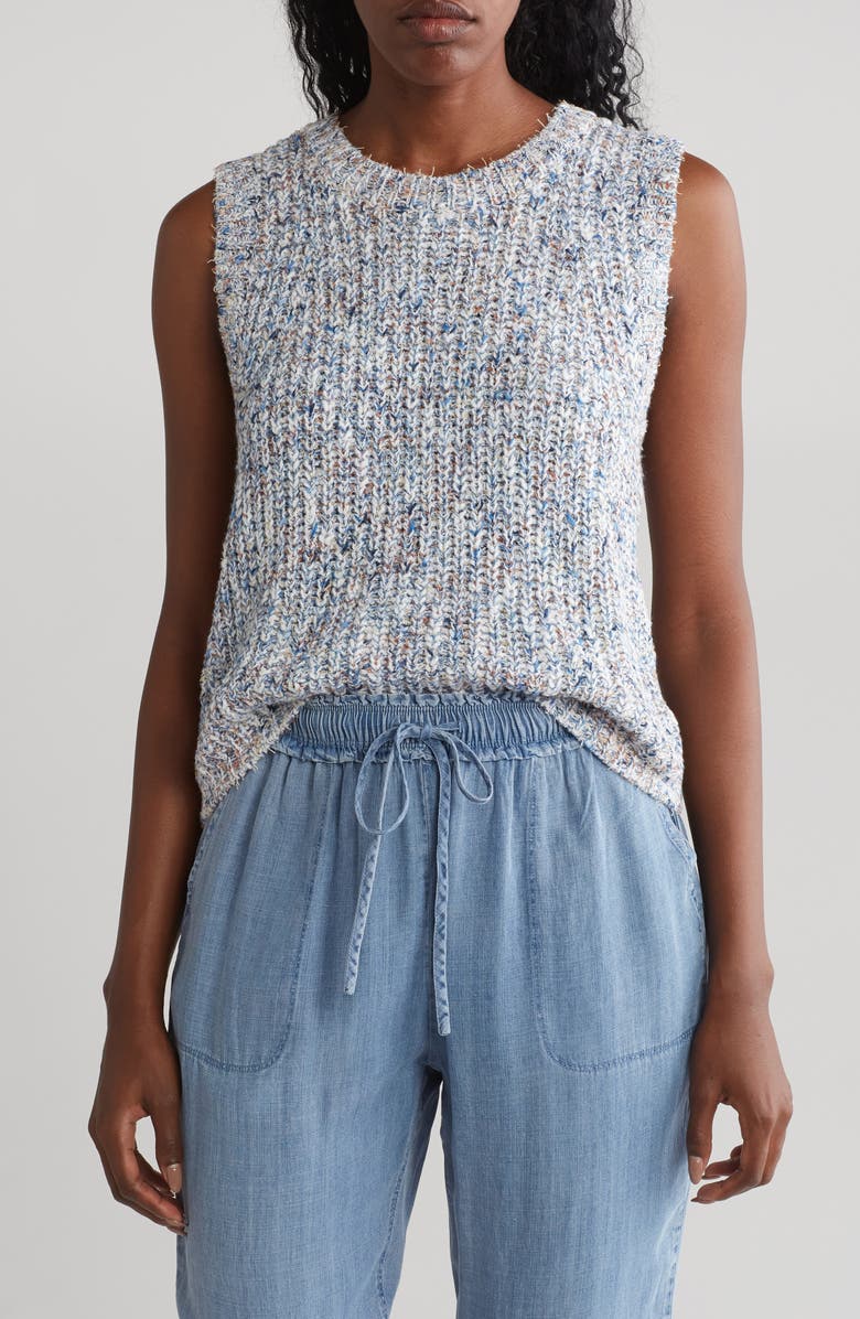 Splendid Elysees Sweater Tank, Main, color, Blue Marl