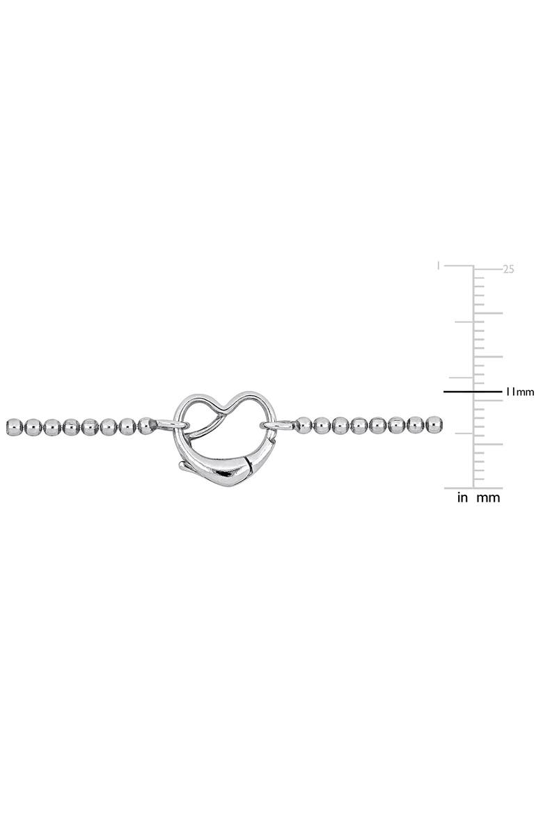 Sterling Silver Ball Chain Heart Clasp Necklace, Alternate, color, SILVER