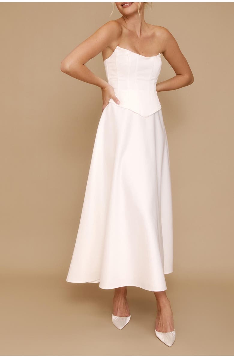 Six Stories Bandeau Satin Corset Dress, Alternate, color, 