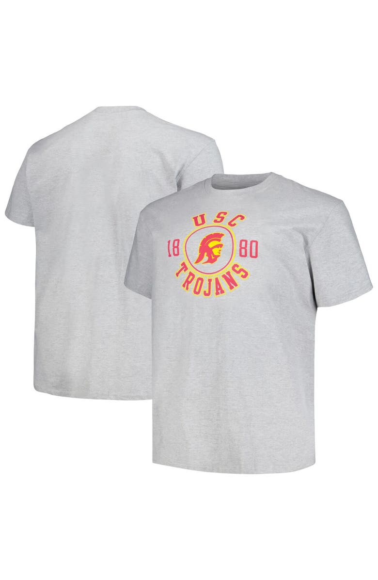 Champion Men's Champion Heather Gray USC Trojans Big & Tall Circle Logo T-Shirt, Main, color, 