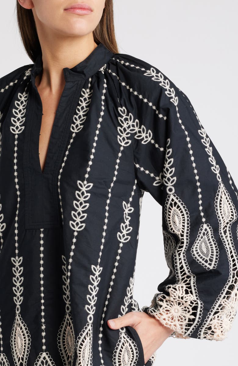 CIEBON Dianna Embroidered Long Sleeve Cotton Shift Dress, Alternate, color, 