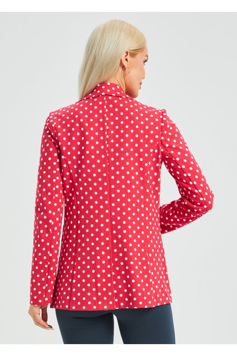 Classic Blazer Stretch Ponte, Alternate, color, Red White Dot