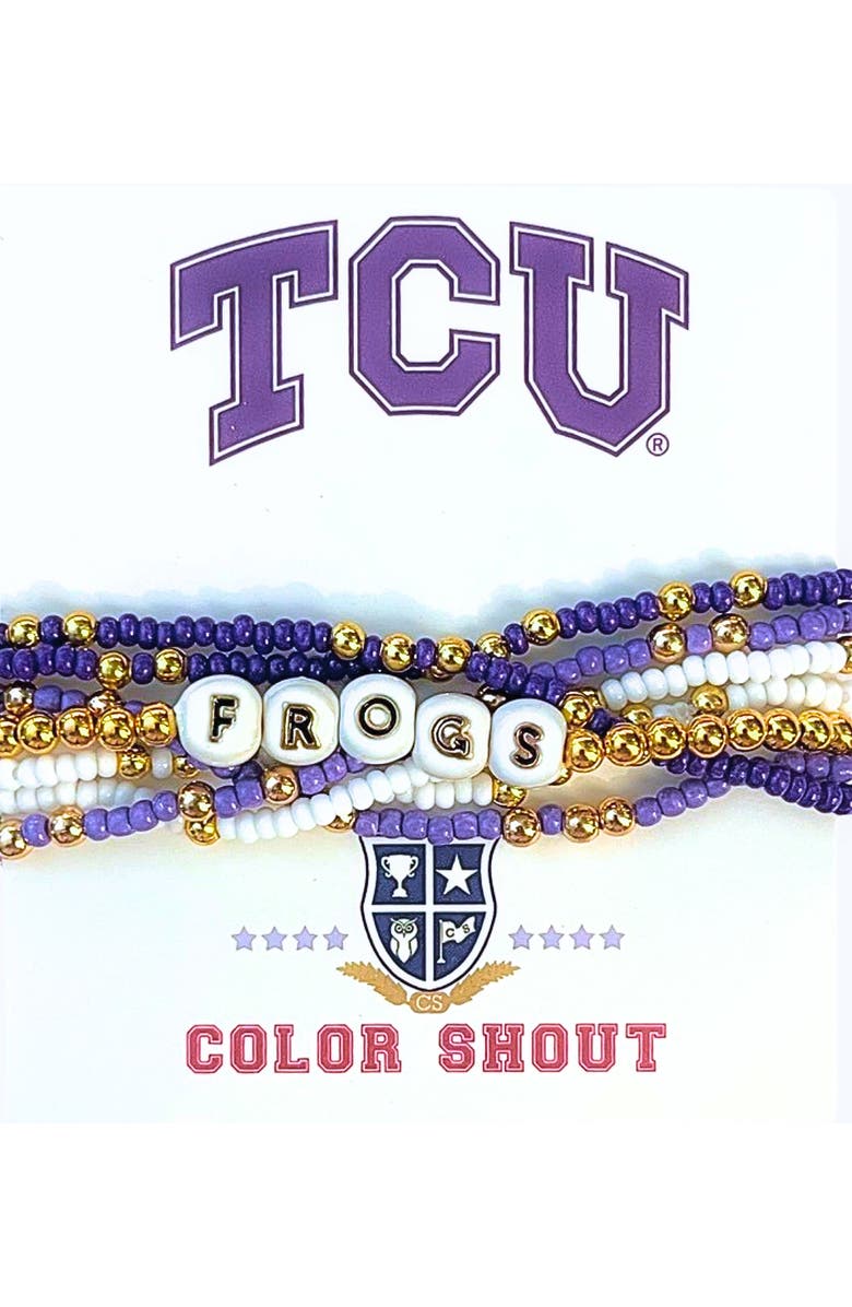 Color Shout TCU Lucky 7 Bracelet Set, Main, color, Yellow Gold