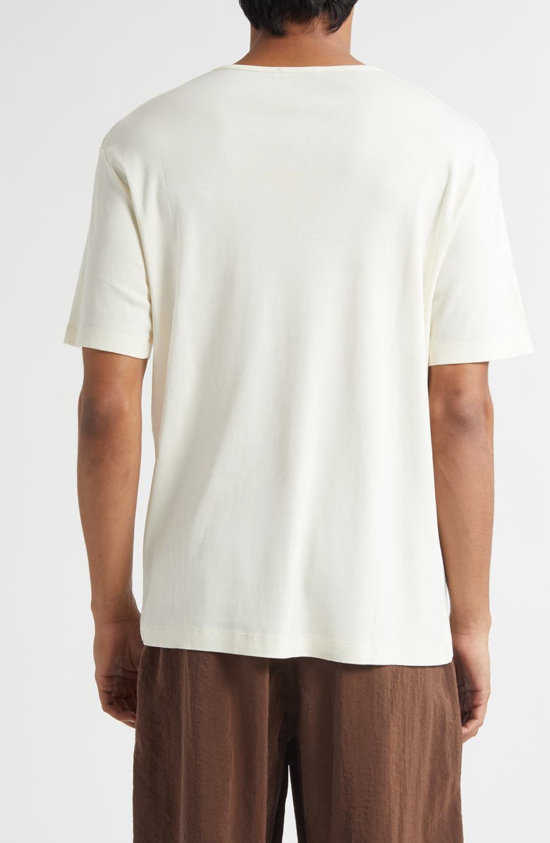 Lemaire Scoop Neck Cotton Rib T-Shirt, Alternate, color, Light Cream