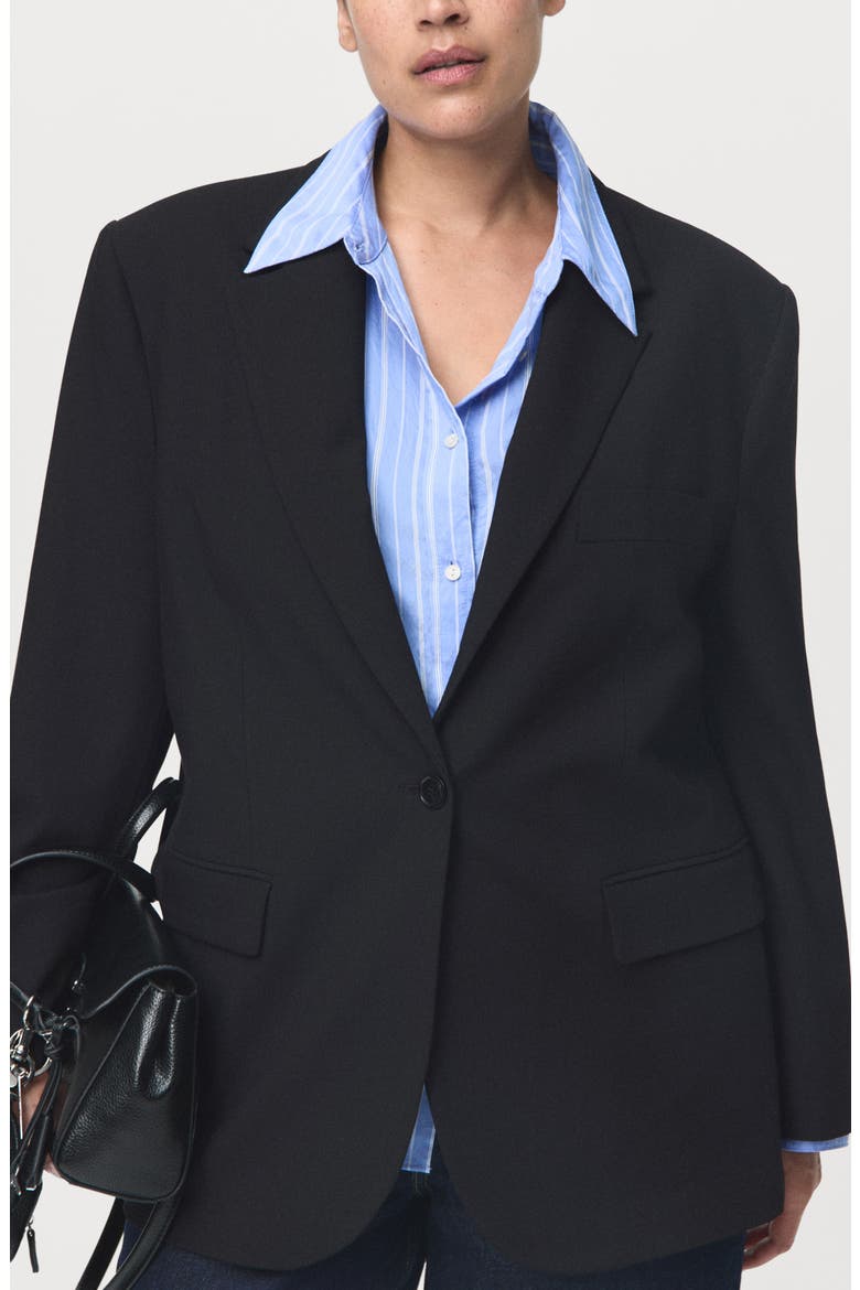 Flap Pocket Blazer, Alternate, color, BLACK