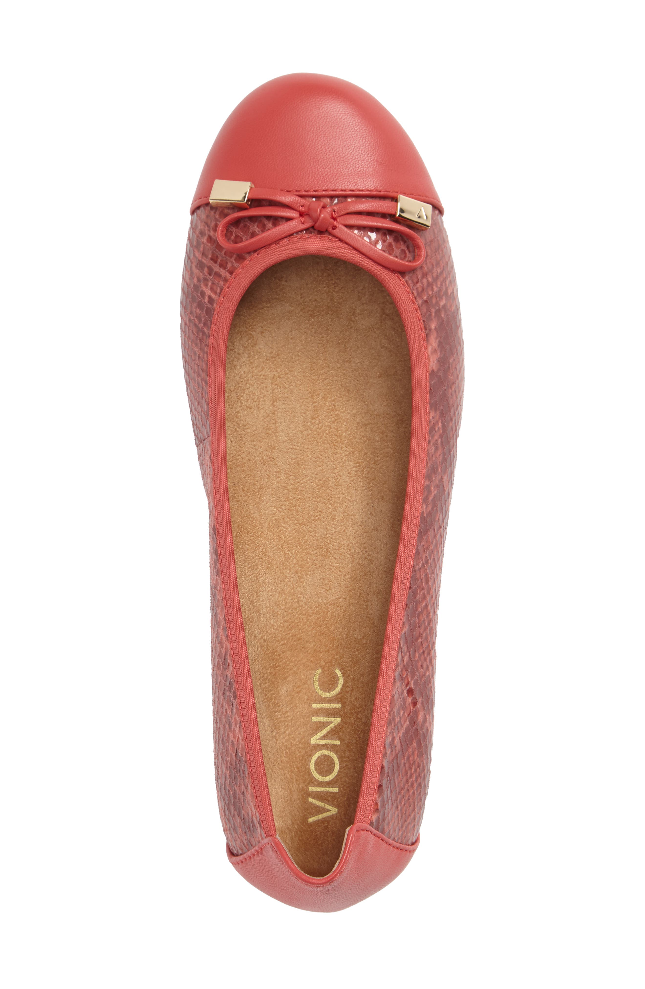 'Minna' Leather Flat, Alternate, color, CORAL SNAKE LEATHER