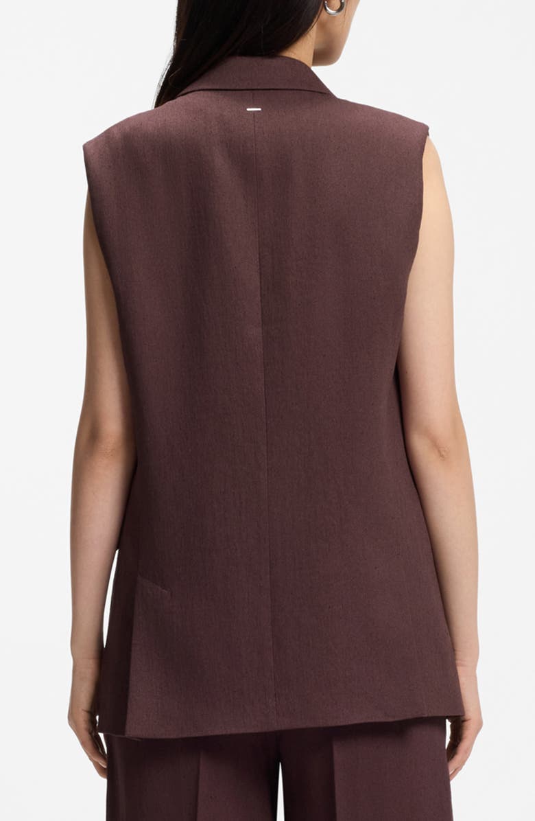 BOSS Jankania Linen Blend Vest, Alternate, color, Mocha
