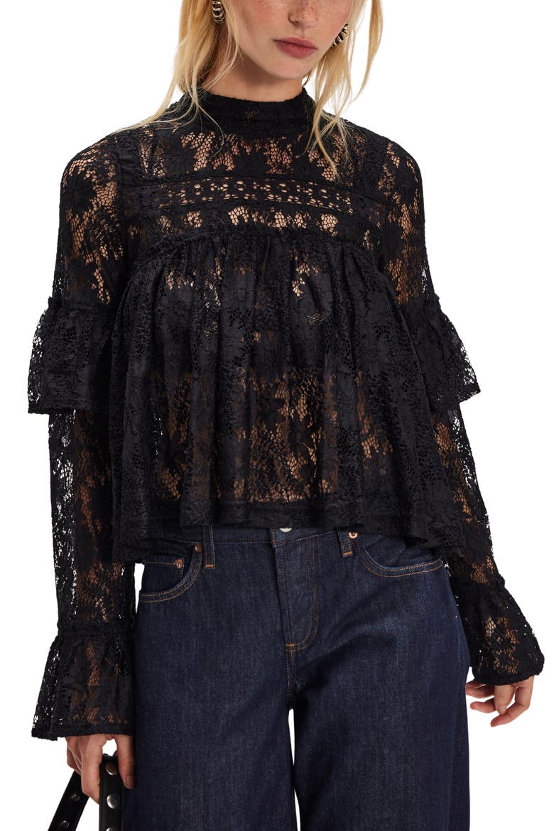 Free People Lilabeth Sheer Lace Top (Women) | Nordstrom