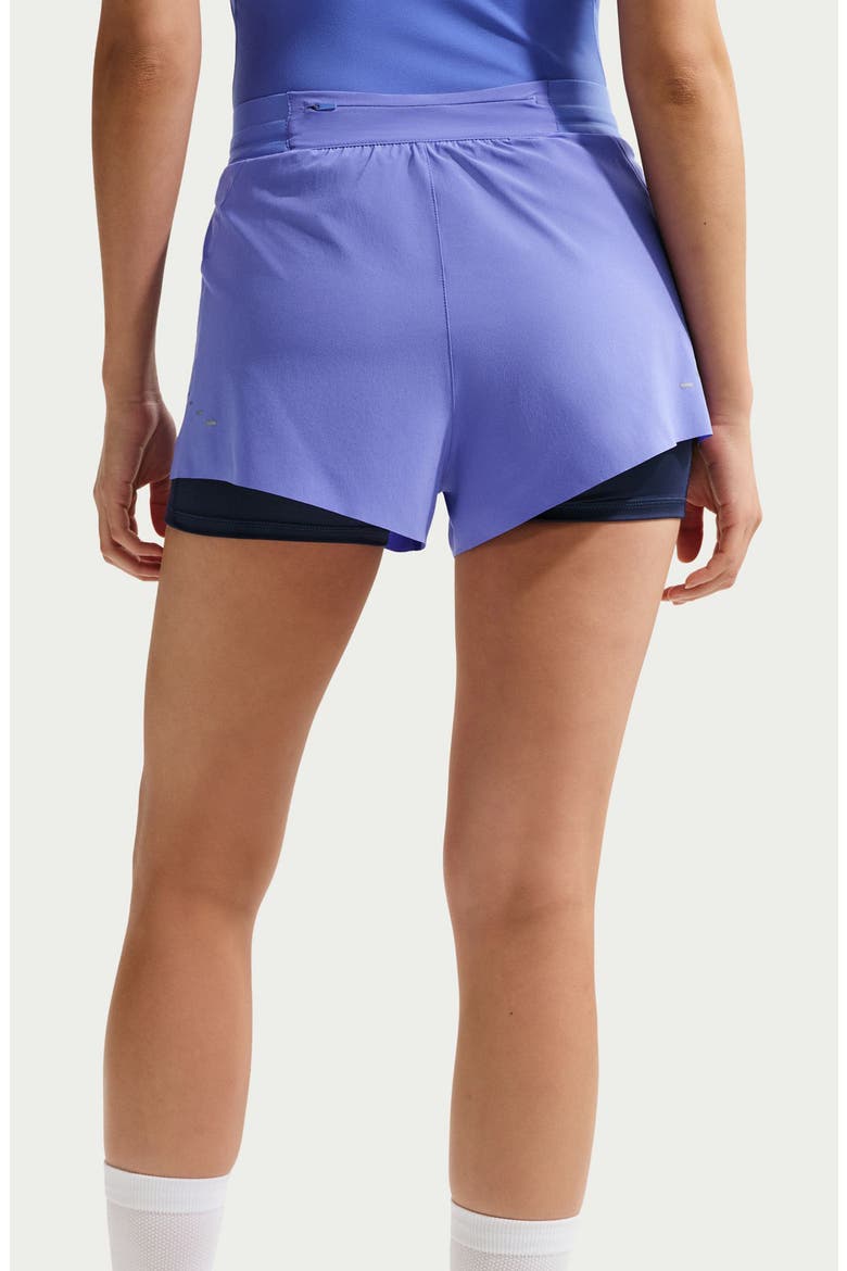Swift Dri-FIT Mid-Rise 2-in-1 Running Shorts, Alternate, color, SAPPHIRE/ MIDNIGHT NAVY