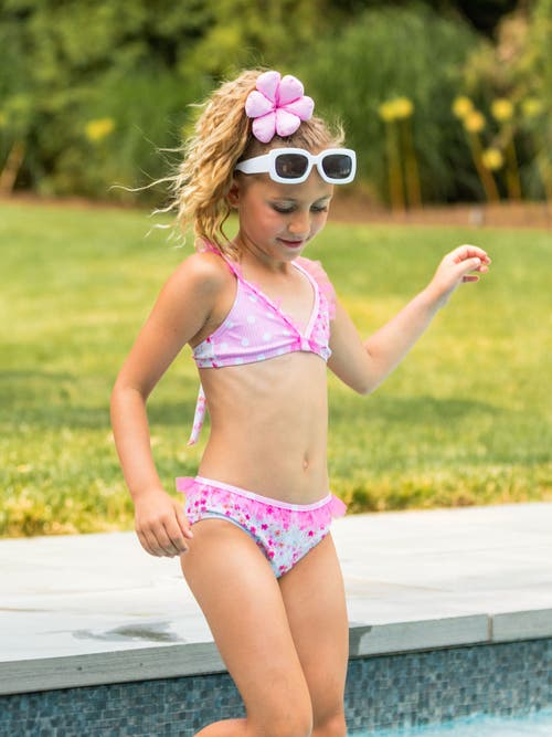 LIMEAPPLE LIMEAPPLE FLORAL RUFFLE BIKINI SWIMSUIT 