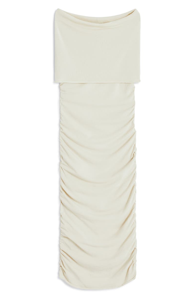 MANGO Off the Shoulder Ruched Dress, Alternate, color, 