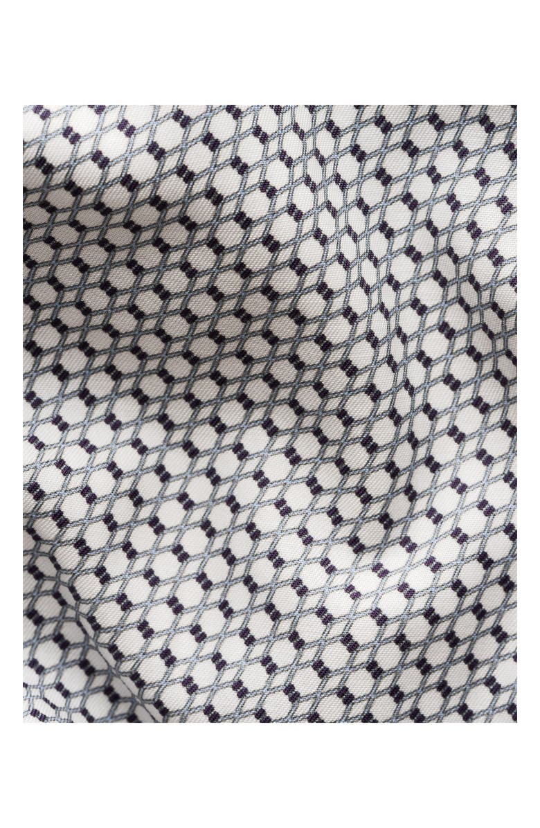 Eton Slim Fit Geometric Print Organic Cotton Twill Dress Shirt, Alternate, color, Grey