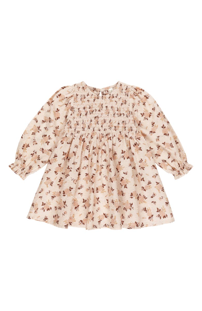 Rylee + Cru Harvest Rose Long Sleeve Organic Cotton Dress, Main, color, 