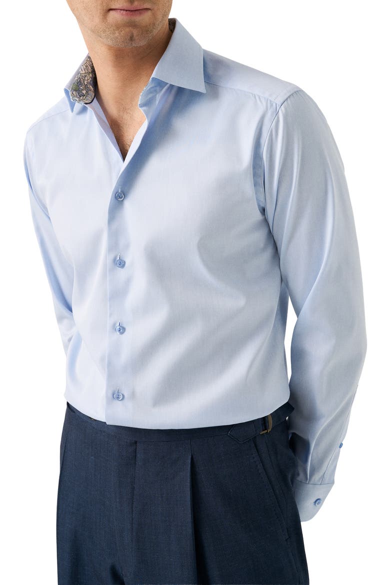 Slim Fit Twill Dress Shirt, Main, color, LIGHT BLUE