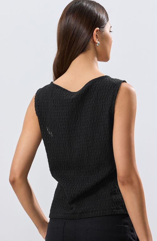 NEXT NEXT TEXTURED SLEEVELESS COTTON BLEND BUTTON-UP TOP 