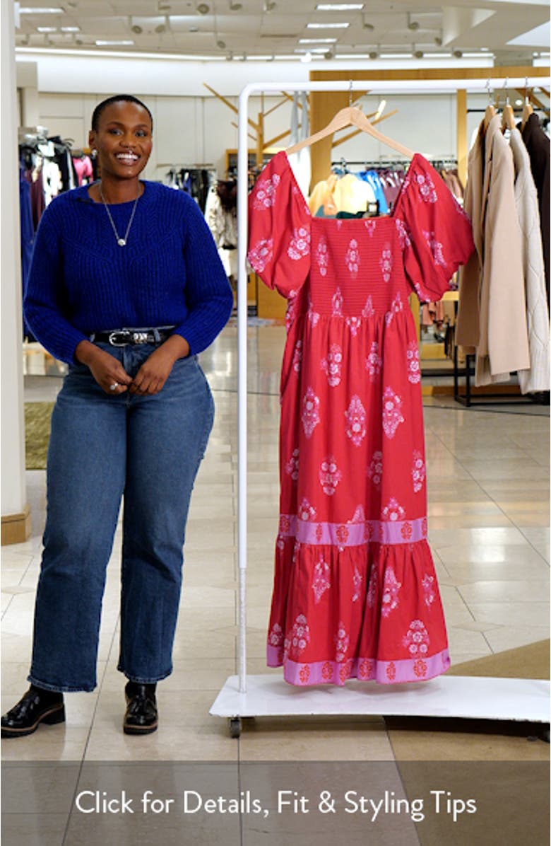 Mercer Floral Print Smocked Maxi Dress, sales video thumbnail