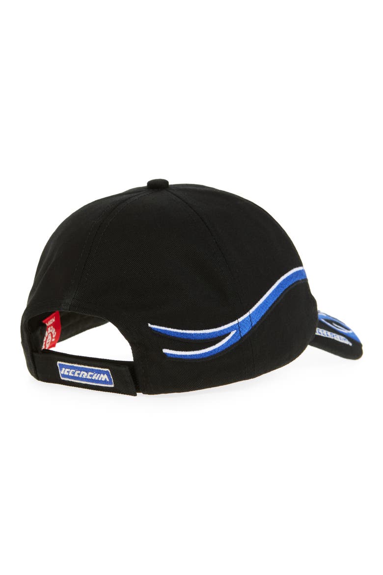 Flame Embroidered Dad Baseball Cap, Alternate, color, BLACK
