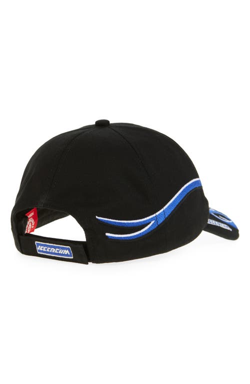 Icecream Flame Embroidered Dad Baseball Cap In Black