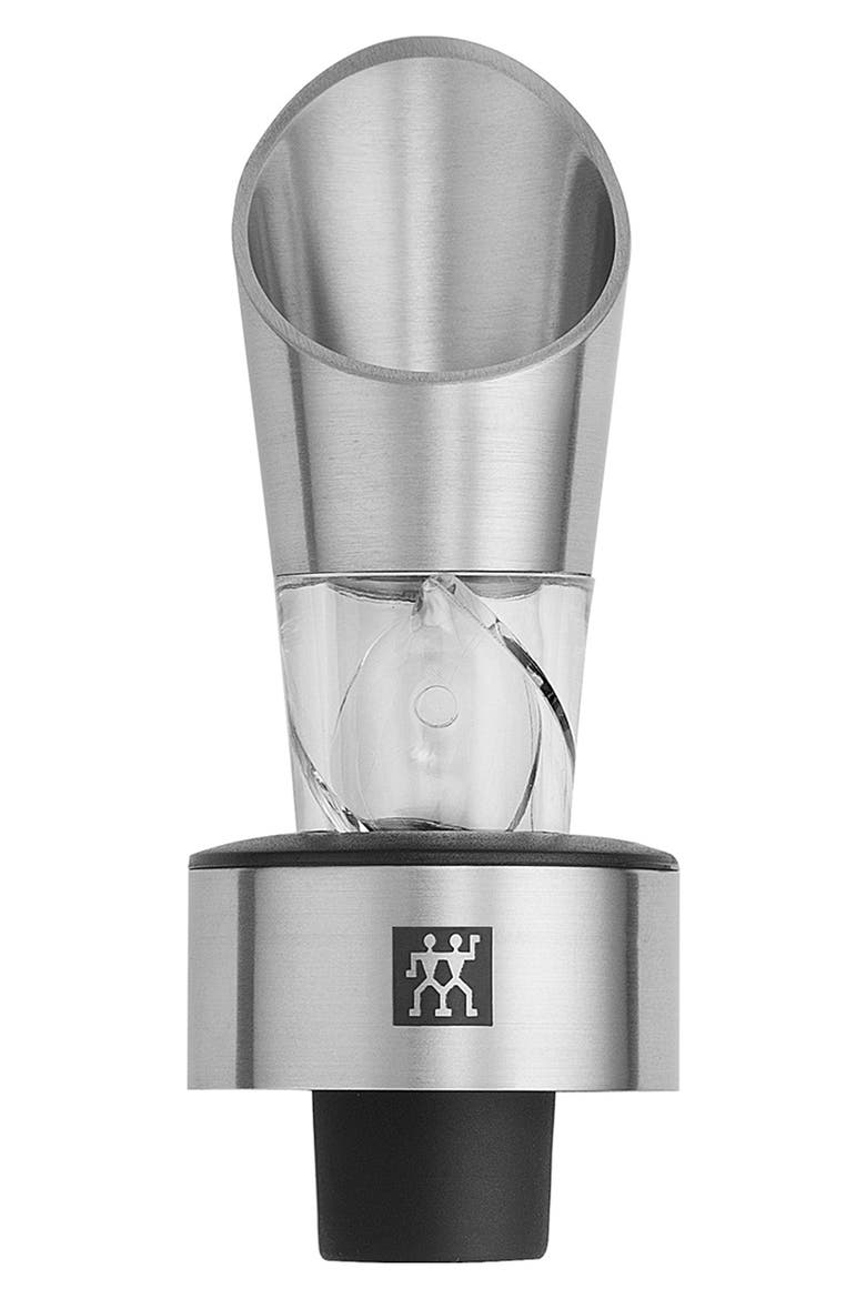 Decanter, Pourer & Stopper, Alternate, color, SILVER