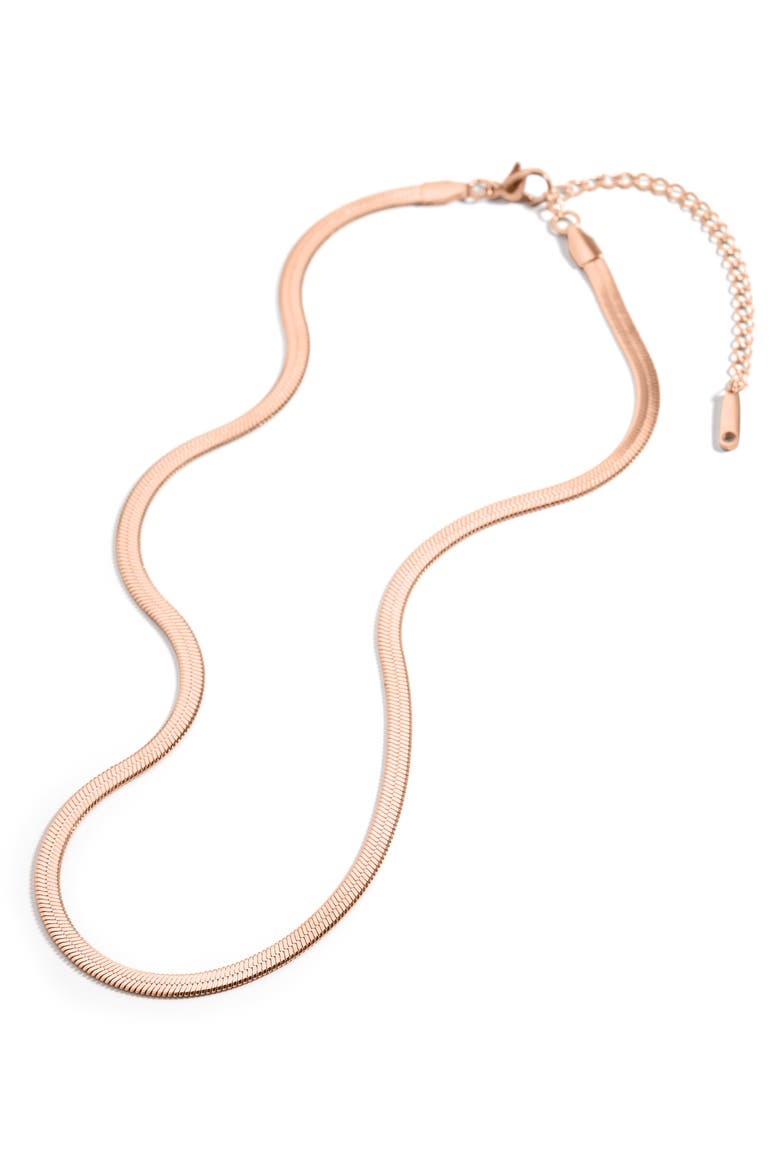 Herringbone Gold Chain Necklace, Alternate, color, Rose Gold-Tone