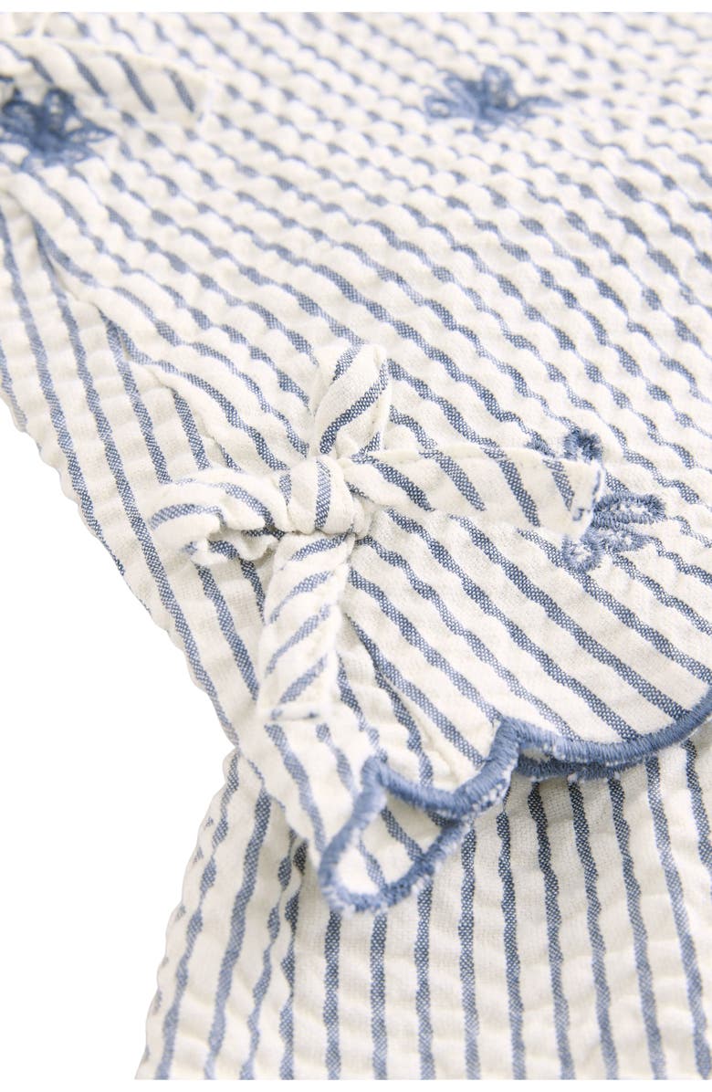 NEXT Kids' Floral Embroidered Sleeveless Cotton Seersucker Top & Pants Set, Alternate, color, Blue