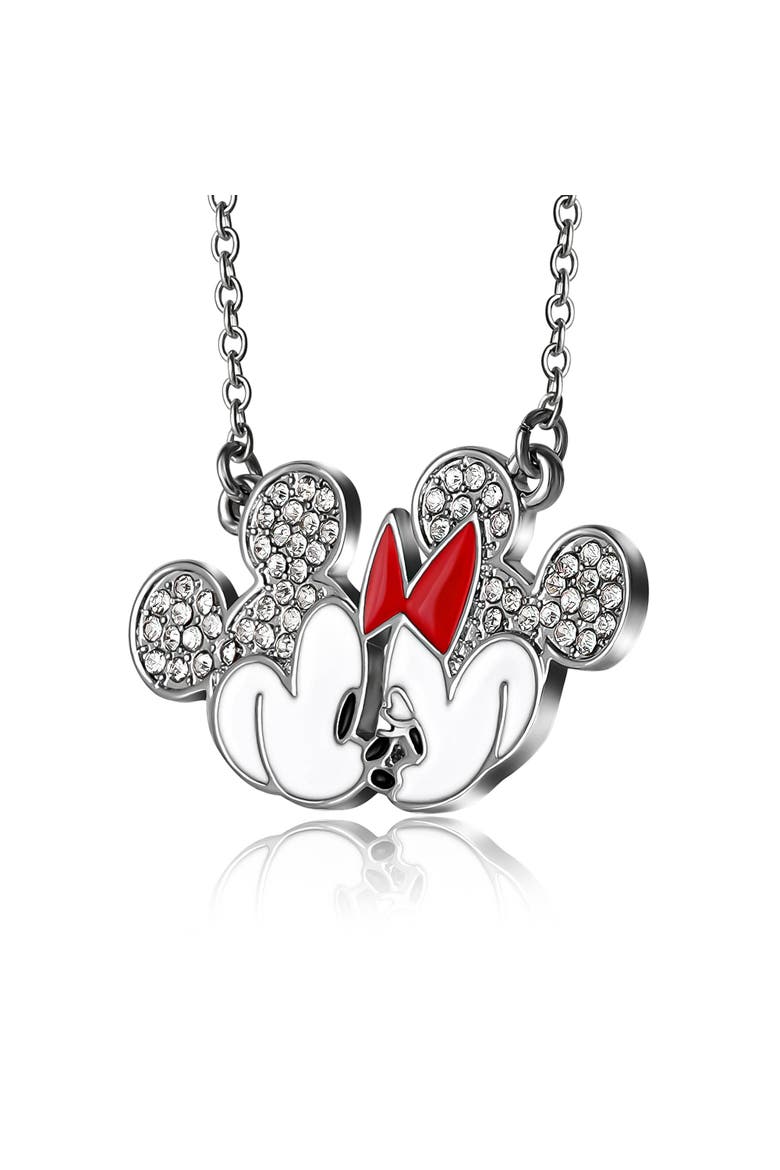 Mickey & Minnie Mouse Fashion Necklace, Alternate, color, Silver