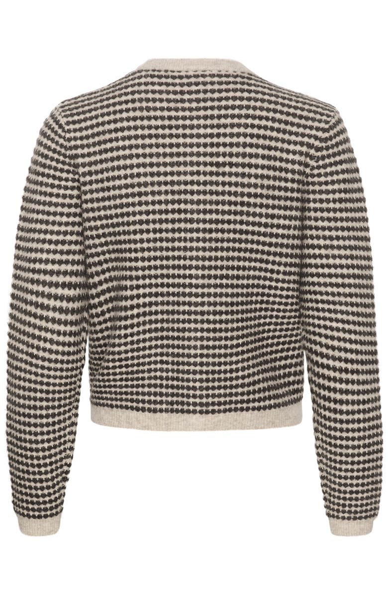 Kaffe KAellery Button Round Neck Cardigan, Alternate, color, Feather Gray/ Black