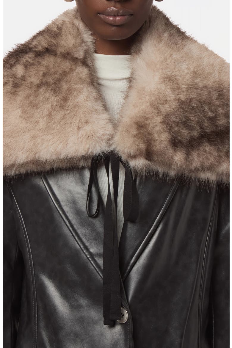 Eliza Faux Fur Collar, Main, color, GREY MINK