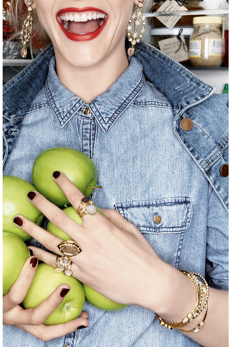 'Palmer' Pod Stackable Rings, Alternate, color, GOLD/ MULTI