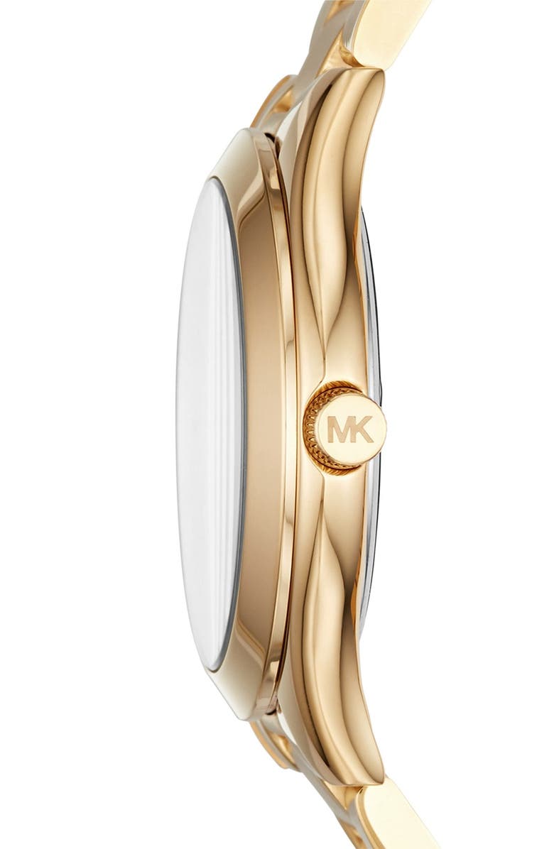 Michael Kors 'Slim Runway' Bracelet Watch, 33mm, Alternate, color, Gold