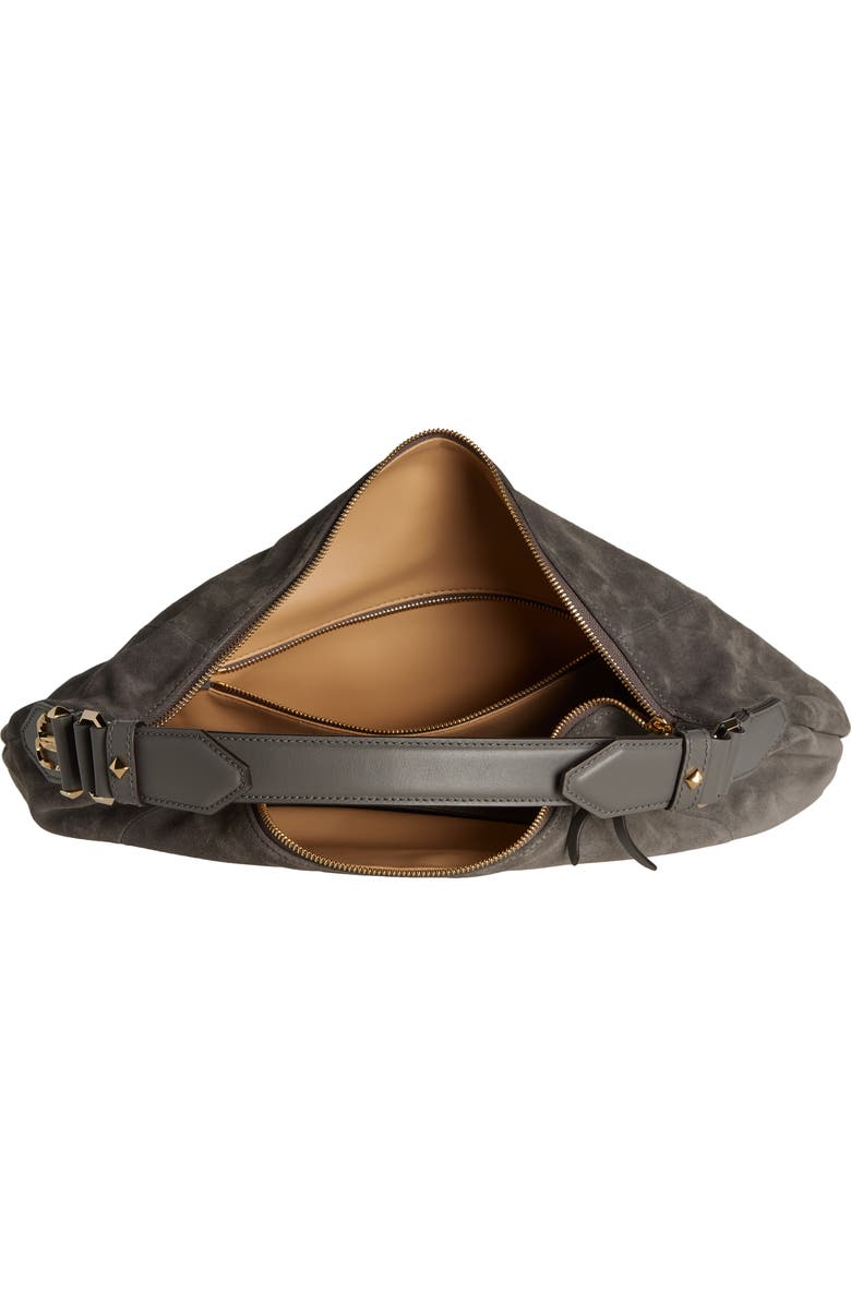Jimmy Choo Ana Suede Hobo Bag, Alternate, color,