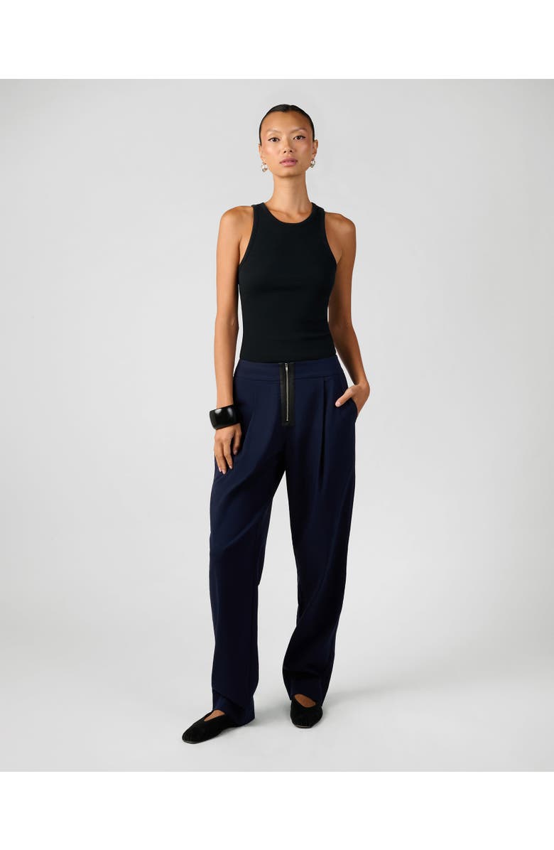 WeWoreWhat Zip Front Trouser, Alternate, color, Navy/Black