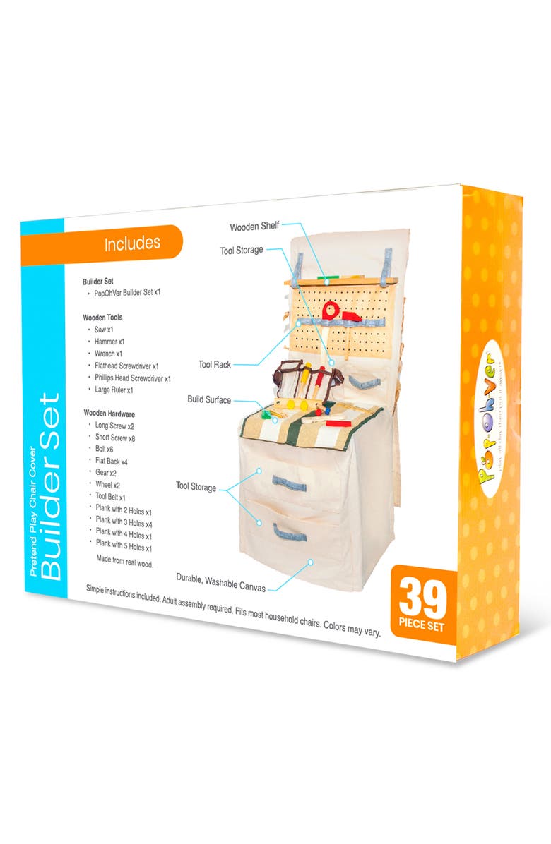 Salus Brands Popohver Pretend Play Builder Play Set Innovative Canvas Design Chair Cover, Alternate, color, Multicolored