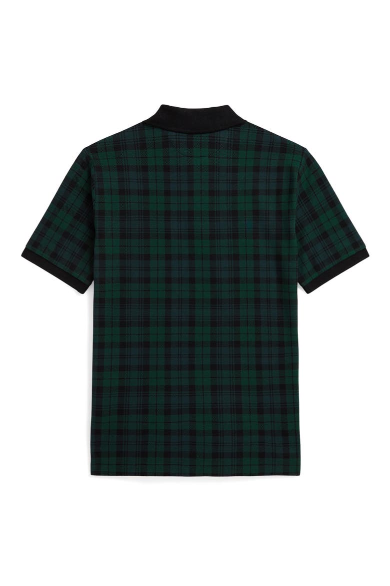 Kids' Plaid Cotton Mesh Polo, Alternate, color, BLACKWATCH TARTAN