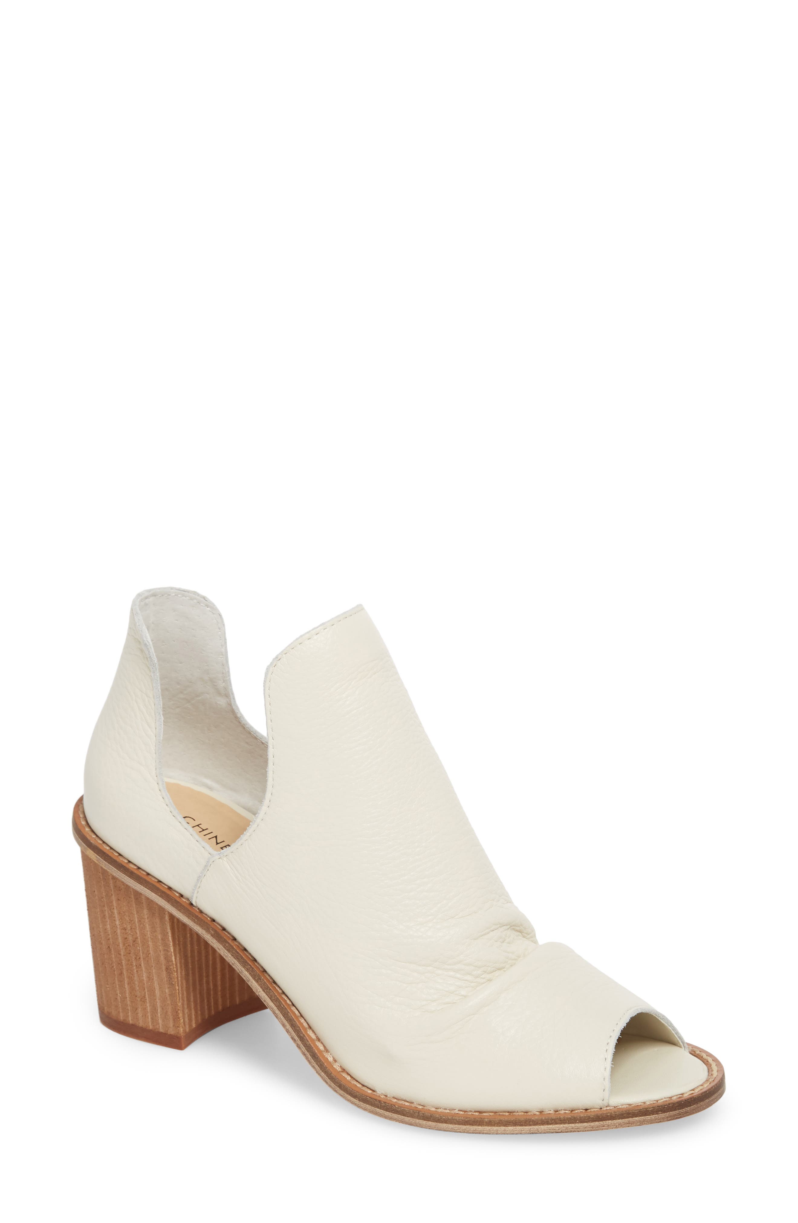 Carlita Peep Toe Bootie, Main, color, WHITE
