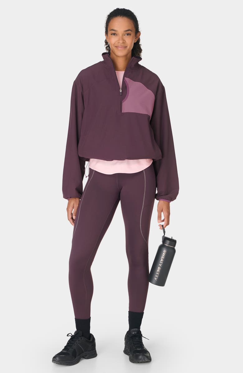 Sweaty Betty Half-Zip Pullover, Alternate, color, Neptune Purple Argyle Purple
