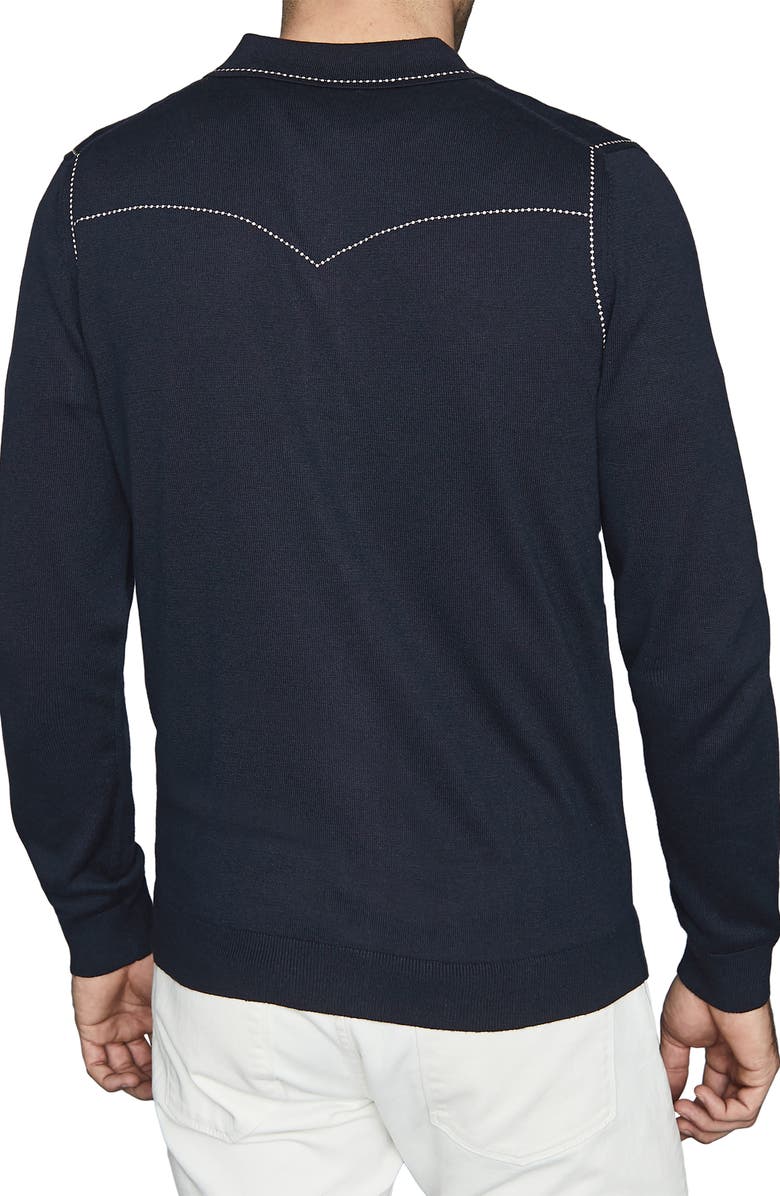 Reiss Wayne Slim Fit Western Knit Button-Up Shirt, Alternate, color, 