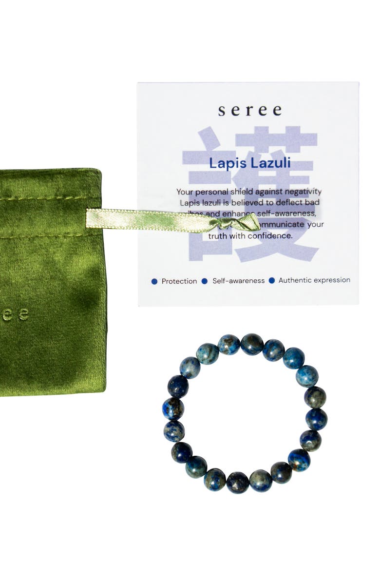 seree Manifest Collection Protection Blue Crystal Beaded Bracelet, Main, color, Blue