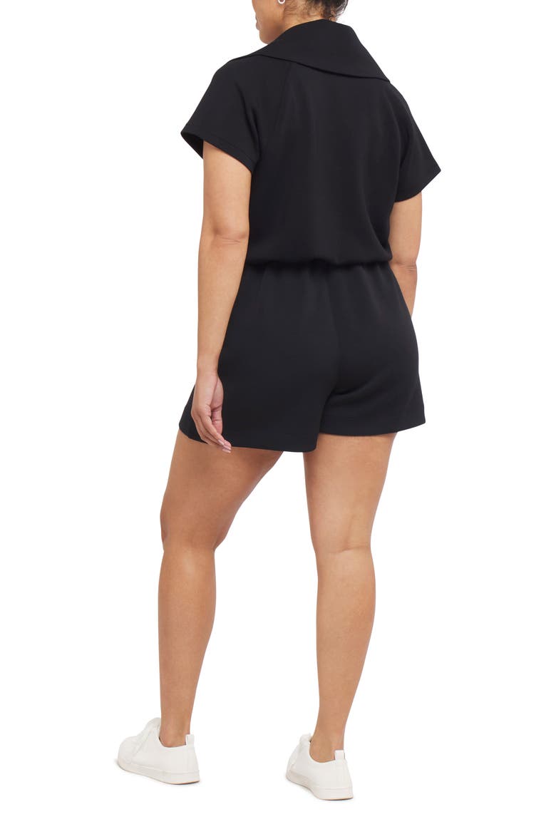 AirEssentials Half-Zip Romper, Alternate, color, VERY BLACK