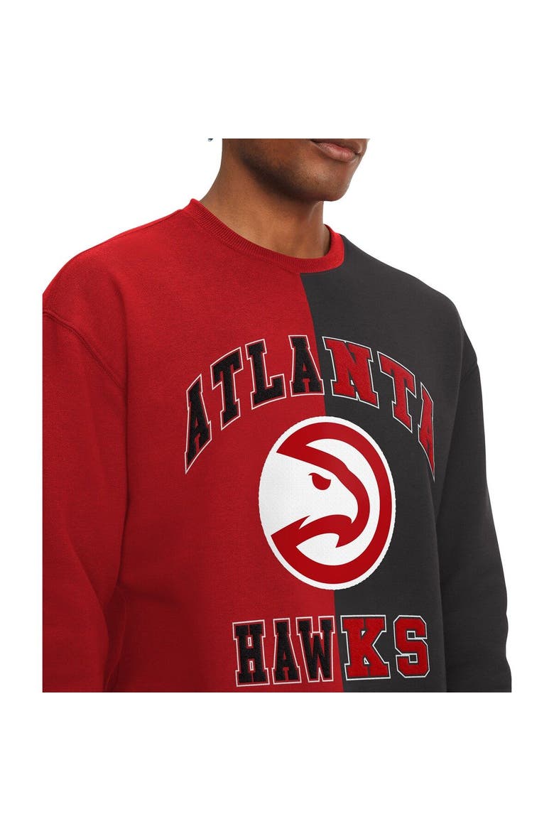 Men's Tommy Jeans Red/Black Atlanta Hawks Keith Split Pullover Sweatshirt, Alternate, color, Red