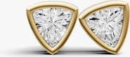 SEREIA OFFICIAL Studs Earrings 14K Gold 0.25 ct Trillion Bezel Solitaire
