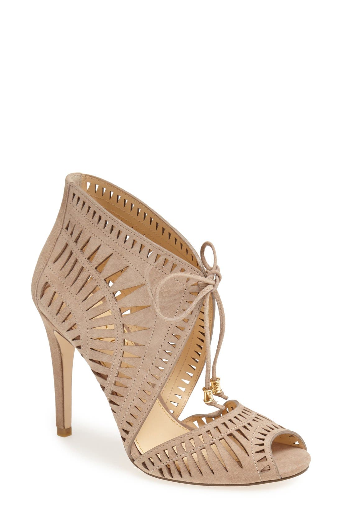 'Delfino' Sandal, Main, color, NATURAL SUEDE