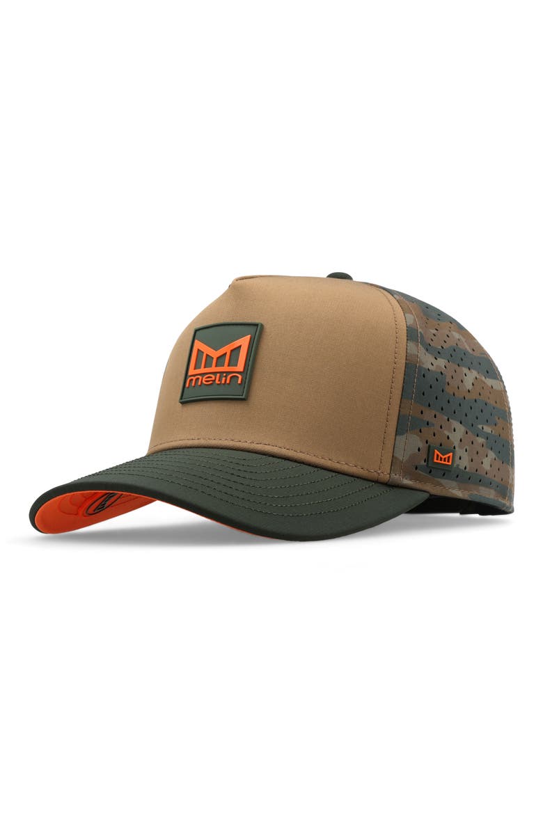 Hydro Odysea Stacked Camo Performance Ball Cap, Main, color, EVERGLADE CAMO