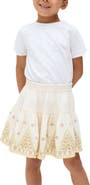 Raffya Kids Staranisse Tiered All Over Embroidered Skirt
