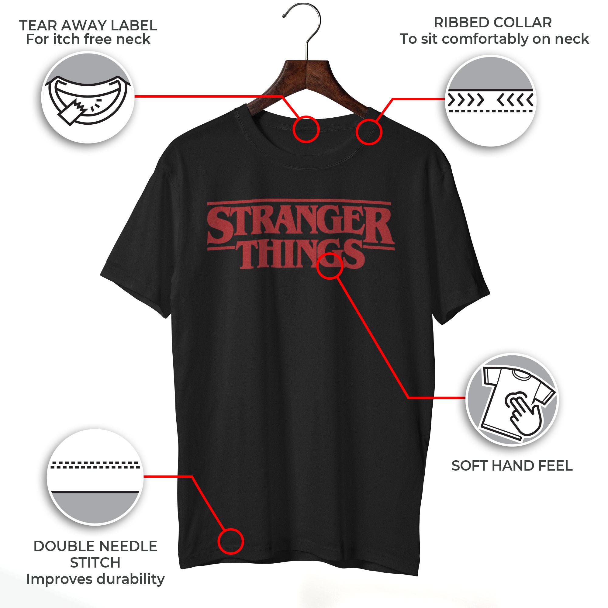 Stranger Things Netflix Men's Bold Logo Short Sleeve Graphic T-Shirt ...