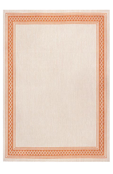 Lucia Classic Diamond Border Indoor/Outdoor Area Rug