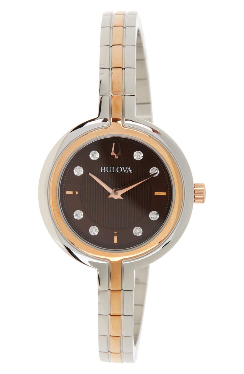 BULOVA Two-Tone Dress Bracelet Watch, 30mm, Main, color,