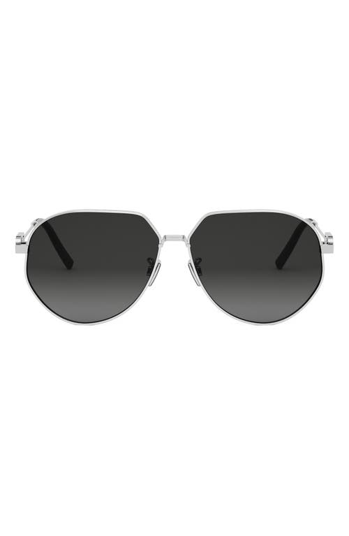 Dior Cd Link A1u 61mm Pilot Sunglasses In Metallic